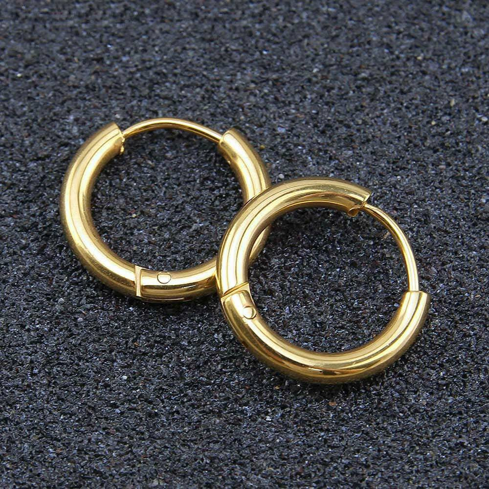 Men'S Stainless Steel Small Hoop Earrings Ear Cartilage Lip Piercing Nose Hoop