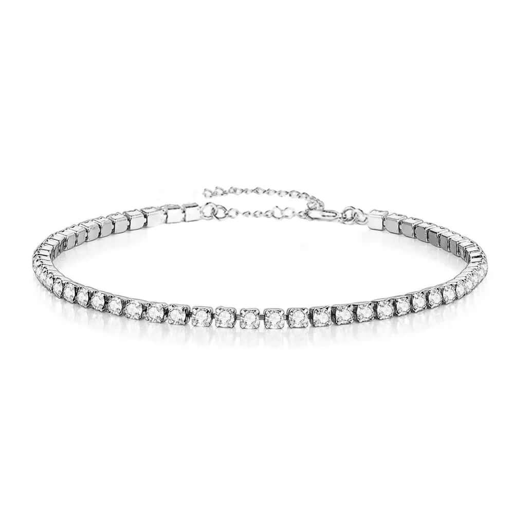 2Mm Iced Out Tennis Bracelets Female Gold Silver Color Stainless Steel Cubic Zirconia Chain for Women Wedding Jewelry Gift